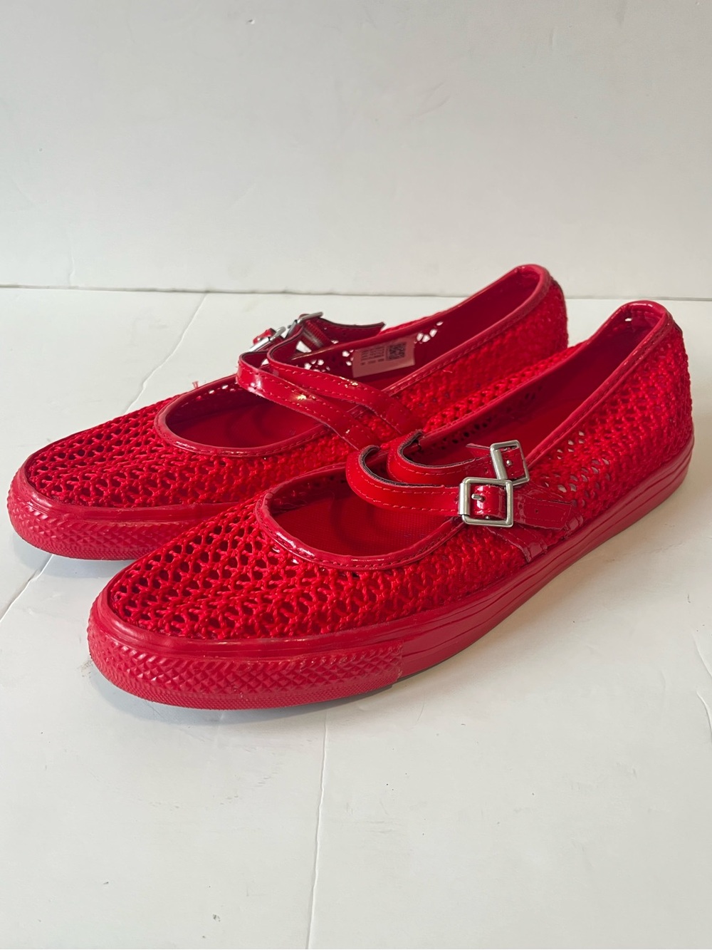 Converse Chuck Taylor All Star Dainty red knit Mary Jane sneakers size 10